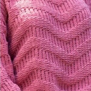 Pink Chevron Knit Sweater